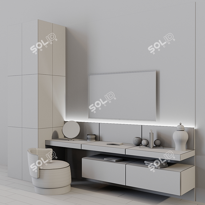 Title: Modern TV Set - Sleek Design & Advanced Features 3D model image 3