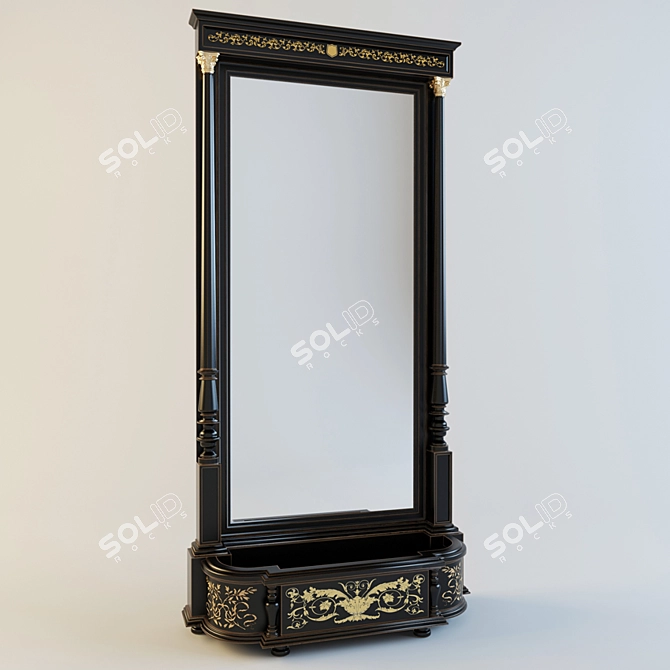 Stylish Mirror with Umbrella Holder 3D model image 1