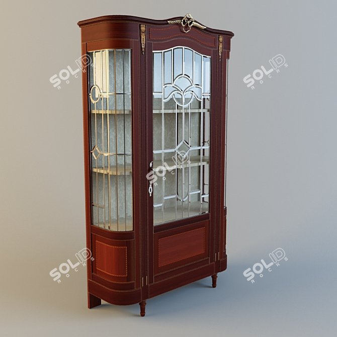 Elegant Display Cabinet 3D model image 1