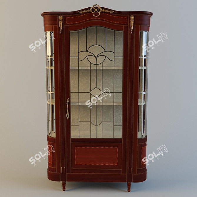 Elegant Display Cabinet 3D model image 2