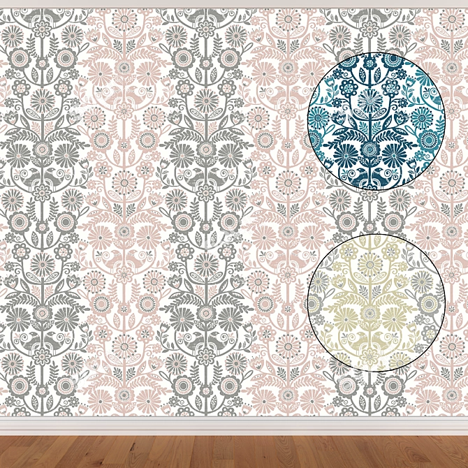 Seamless Wallpapers Set - 3 Colors 3D model image 1