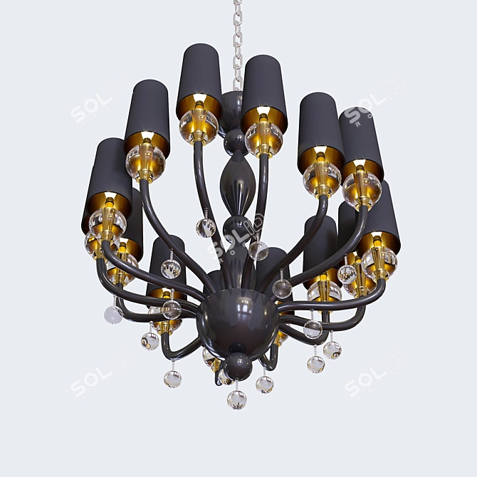 Elegant Eclectic Chandelier 3D model image 2