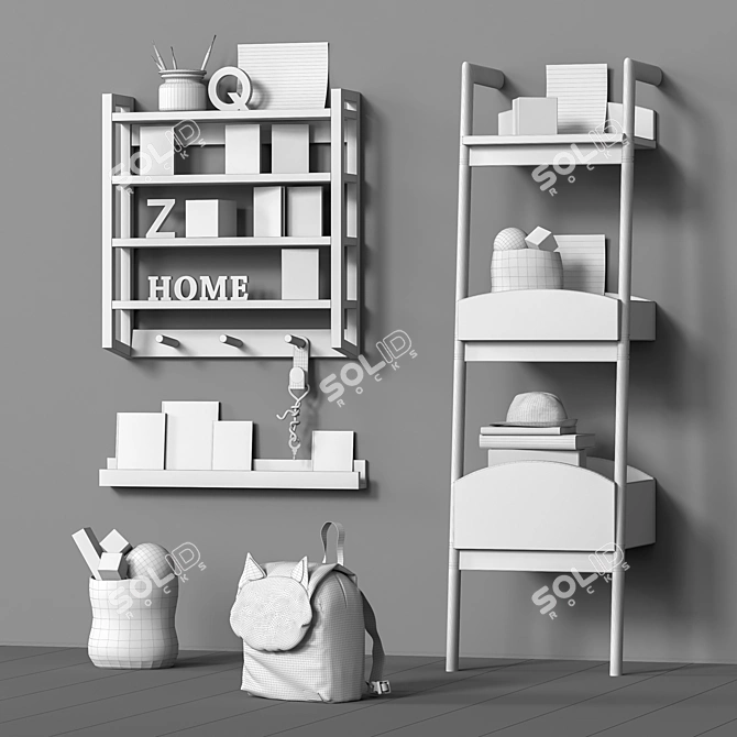 Kids Furniture & Toy Set 3D model image 3