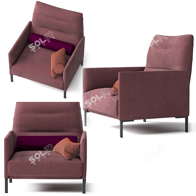 Avalanche Upholstered Armchair 3D model image 2