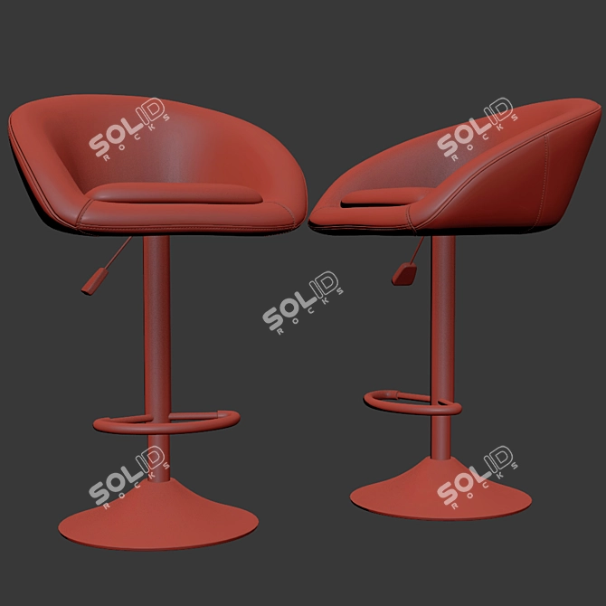 Modern Adjustable Judith Barstool 3D model image 2