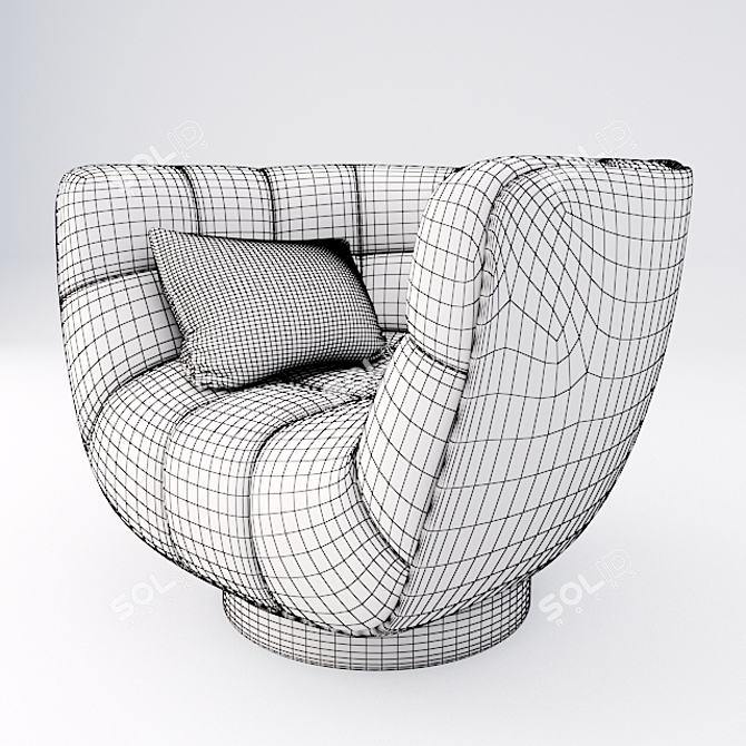 Elegant Velvet Sofa 3D model image 3