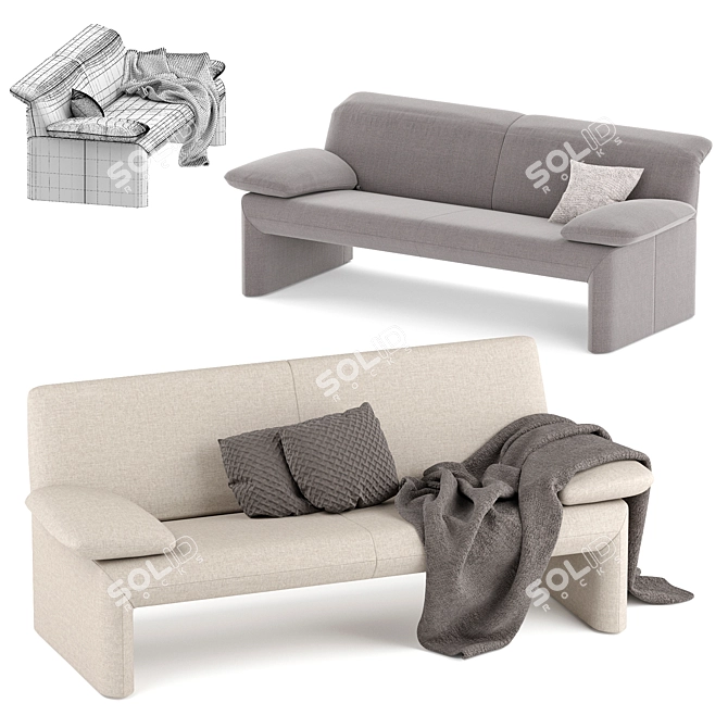 Elegant Linea Sofa: Perfect Comfort & Style 3D model image 3