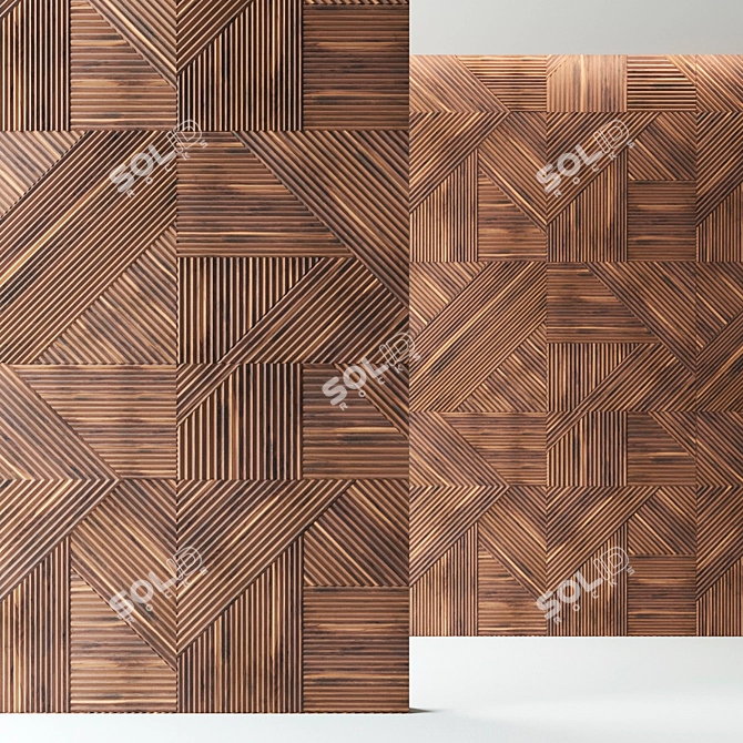 Golden Leaves Wall Panels: Arte Brotto, Leonardo 3D model image 2