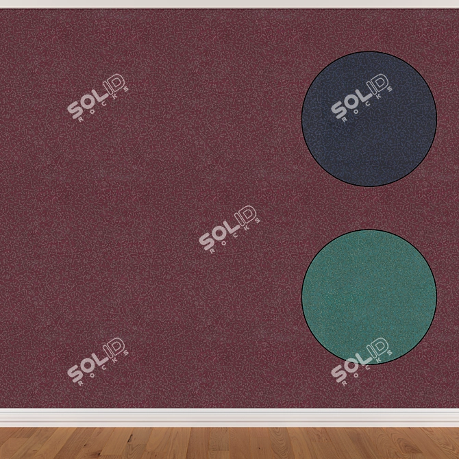 Seamless Wallpaper Set in 3 Colors 3D model image 1