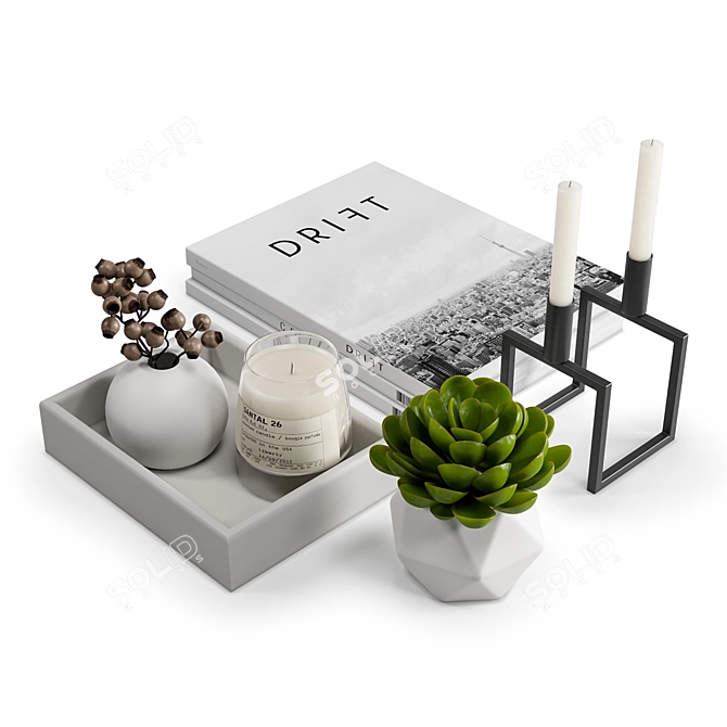 Cozy Coffee Table Decor Set 3D model image 1