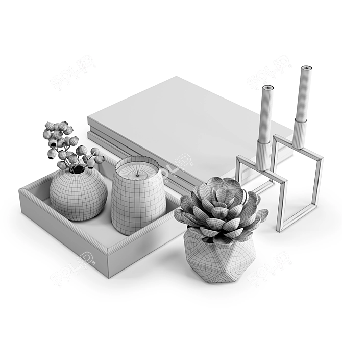 Cozy Coffee Table Decor Set 3D model image 2