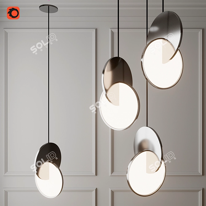 Celestial Chrome Pendant Light 3D model image 1