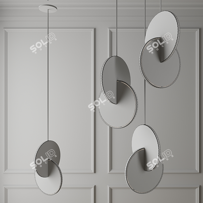 Celestial Chrome Pendant Light 3D model image 2