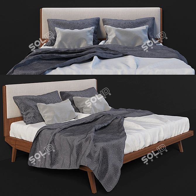 West Elm Yarn-Dyed Linen Bed Set 3D model image 1