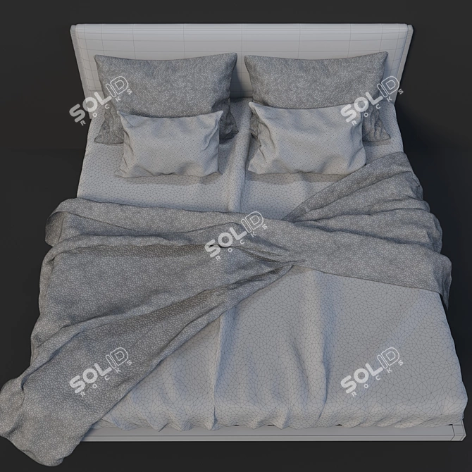 West Elm Yarn-Dyed Linen Bed Set 3D model image 3