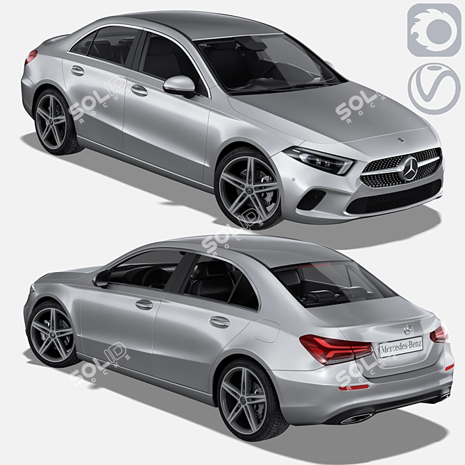 High Detail Mercedes A-klasse IV Sedan 3D model image 1