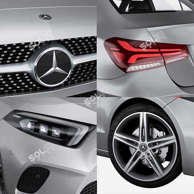 High Detail Mercedes A-klasse IV Sedan 3D model image 2