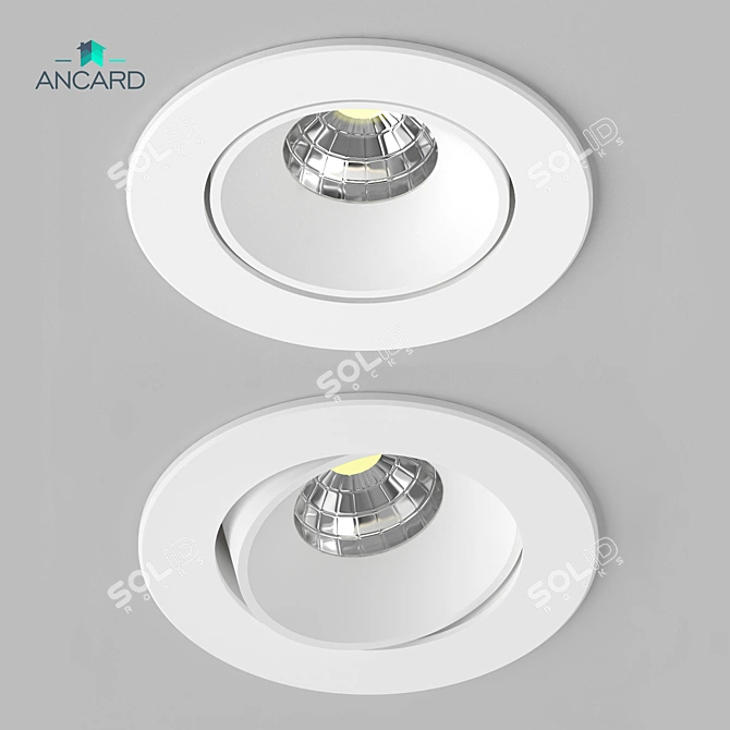 Matte White Recessed Rotary Lighting 3D model image 1