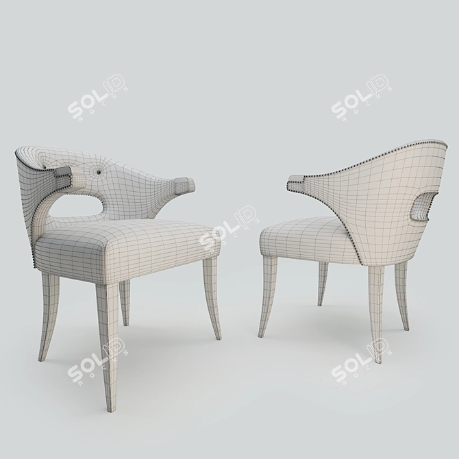 Elegant Nanook Dining Chair 3D model image 2