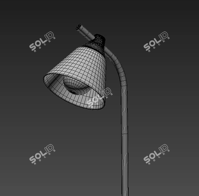 Elegant Metal and Wood Floor Lamp 3D model image 3