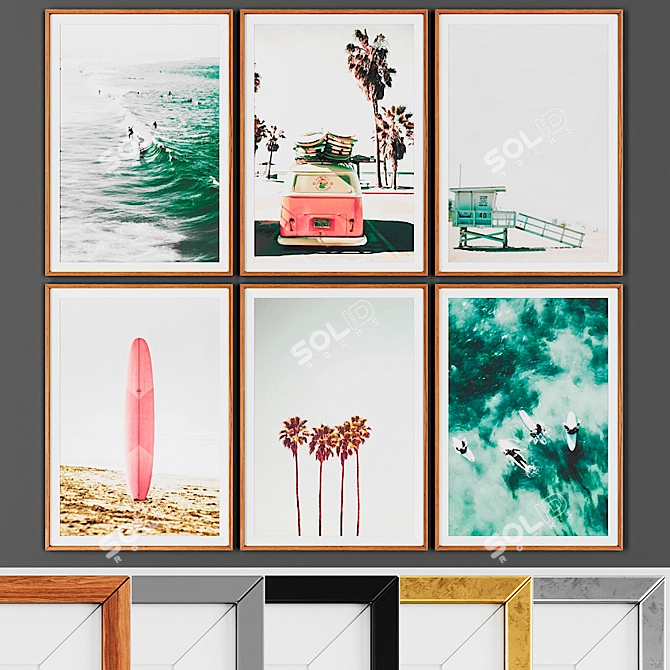 Modern Picture Set with 6 Options 3D model image 1