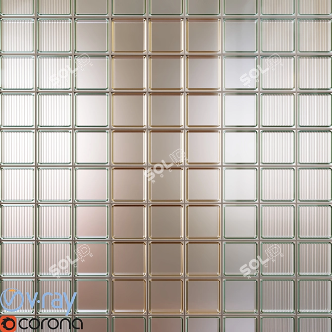 Elegant Glass Blocks: 19.4x19.4x5 cm 3D model image 1