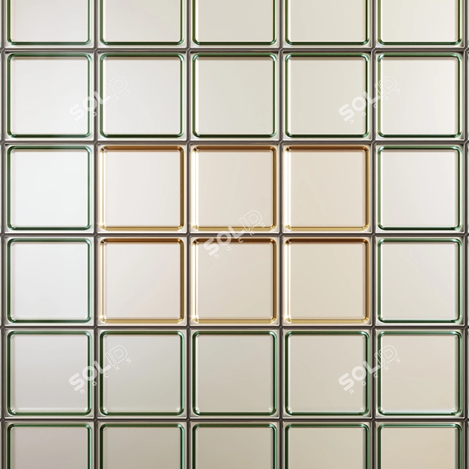 Elegant Glass Blocks: 19.4x19.4x5 cm 3D model image 2