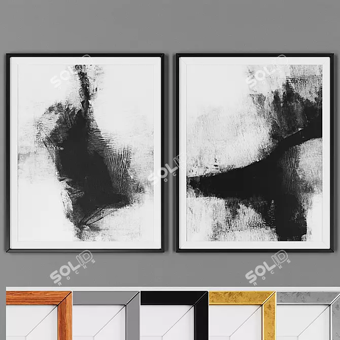 Modern Style Picture Set with Frame Options 3D model image 1