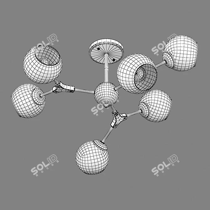 Beta Lightstar Chandelier - 6x E27 Bulbs, Black or White
Modern 6-Light Beta Lightstar Chandelier 3D model image 3