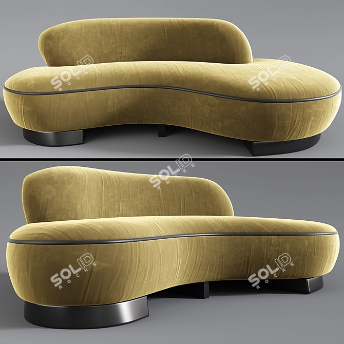 Vladimir Long Curve Sofa: Sleek and Stylish Seating Solution 3D model image 1