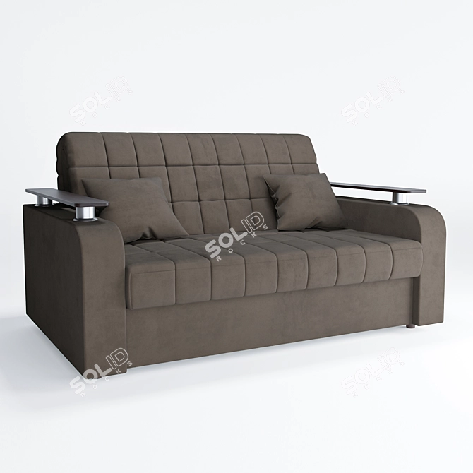 Karina 044 Brown Velvet Sofa 3D model image 1