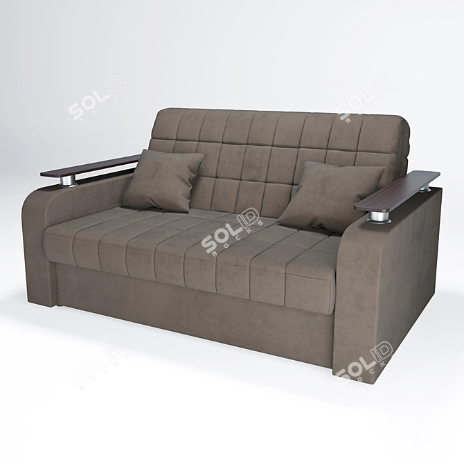 Karina 044 Brown Velvet Sofa 3D model image 2