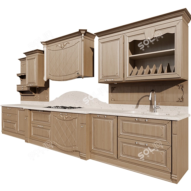 Capri Kitchen: A Touch of Mediterranean Charm 3D model image 2