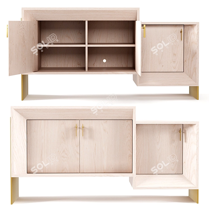 Elegant Davana Cabinet: A Statement Piece by Kelly Wearstler 3D model image 1