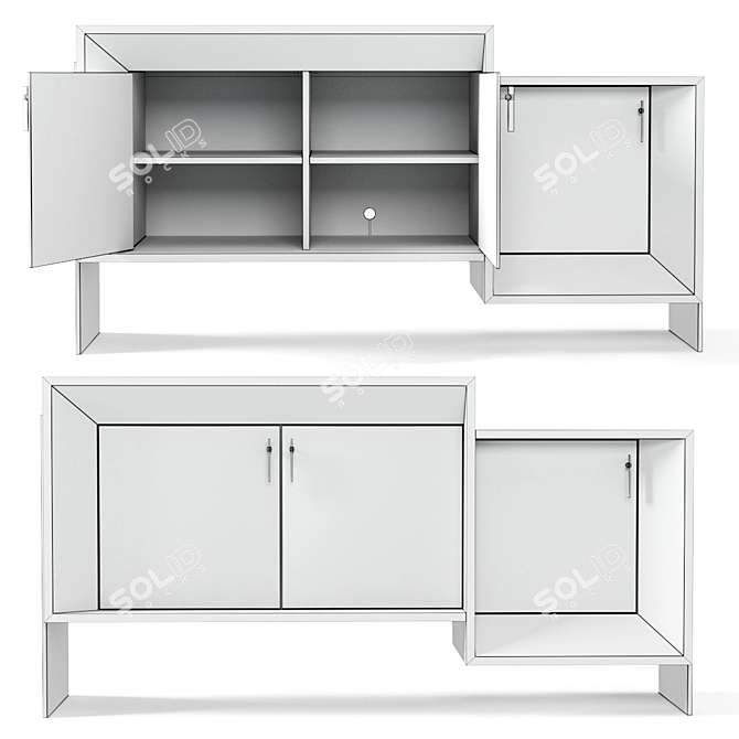 Elegant Davana Cabinet: A Statement Piece by Kelly Wearstler 3D model image 2