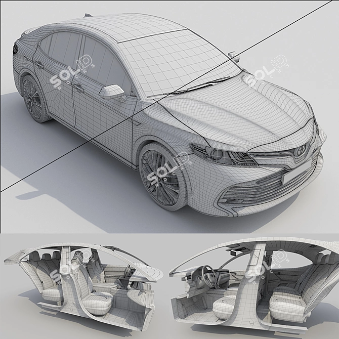 Highly Detailed Toyota Camry 2018 3D Model 3D model image 3