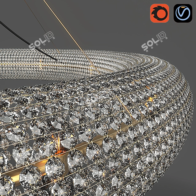 Glimmering Crystal Chandelier 3D model image 2