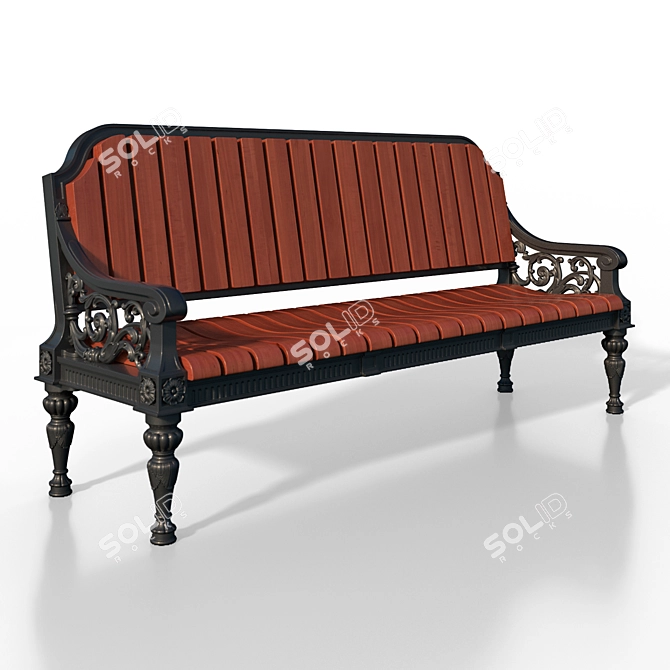 Elegant Theater Bench: Moscow Inspiration 3D model image 1