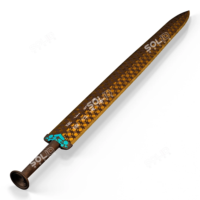 Ancient Goujian Sword: A Historic Masterpiece 3D model image 1