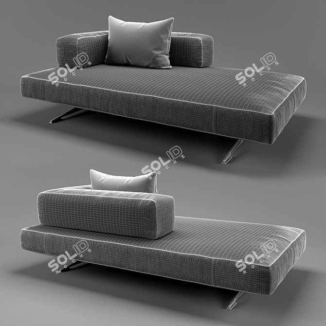 Interia Base Sofa: Modern Design with Adjustable Depth and Removable Covers 3D model image 2