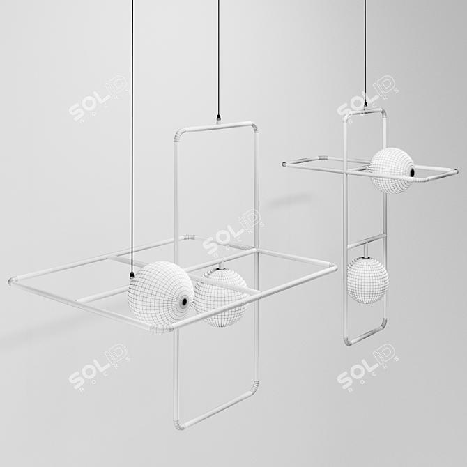 Modern Geometric Pendant Lamp 3D model image 3