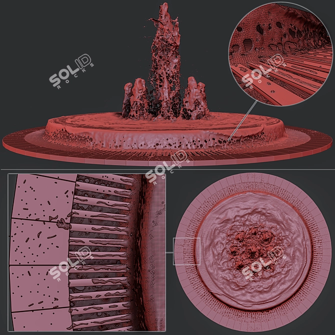 Giant Waterfall Fountain: Exquisite Design 3D model image 3