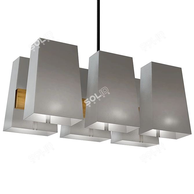 Opaline Glass Chandelier: Elegant Lighting Masterpiece 3D model image 1