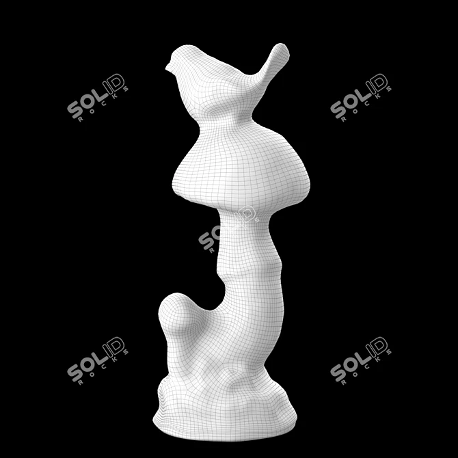 Elegant Bird Figurine 3D model image 3