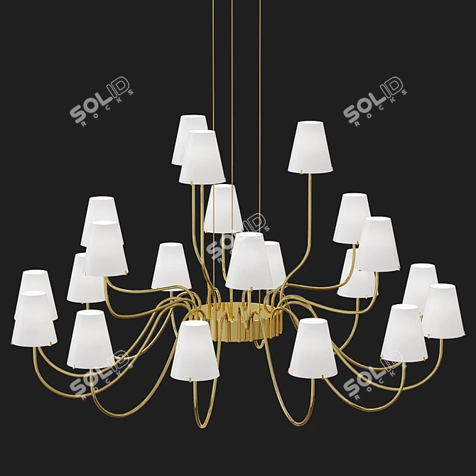 Elegant Imperial Chandelier - 21 3D model image 1