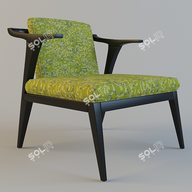 Elegant Rubelli Piron Chair 3D model image 1