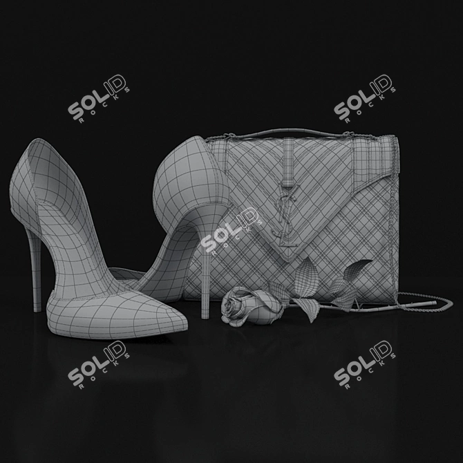 Luxe Shoe & Bag Set 3D model image 2