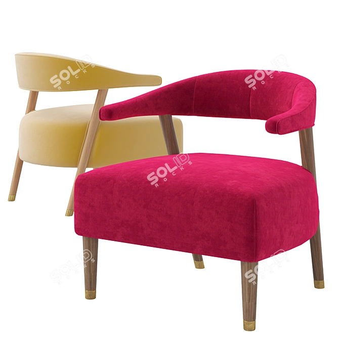 Elegant Femina Armchair: Perfect Comfort and Style! 3D model image 2