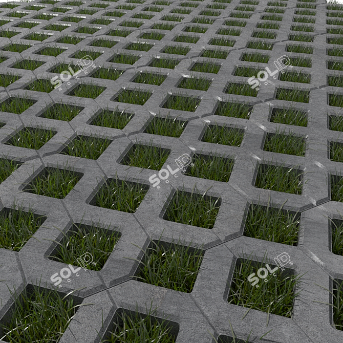 EcoPark Lawn Concrete Grid 3D model image 1