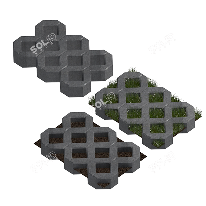 EcoPark Lawn Concrete Grid 3D model image 2